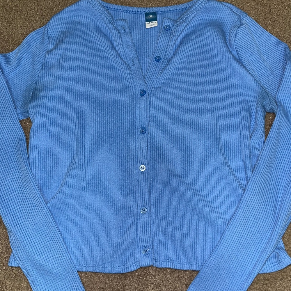 Blue long sleeve work shirt